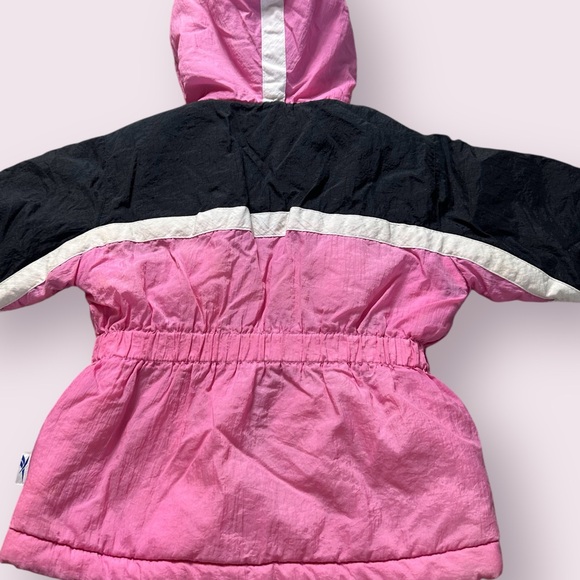 Vintage Black And Pink Girls Reebok Winter Coat With Hood No Size Tag - Picture 11 of 14